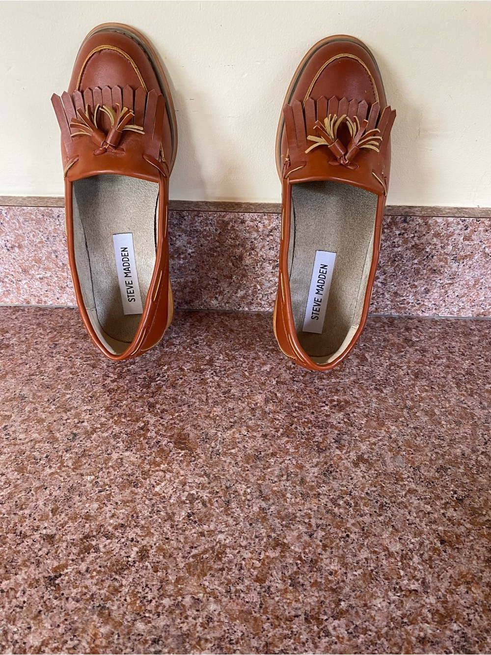 Steve Madden Brown Leather Tassel Loafers